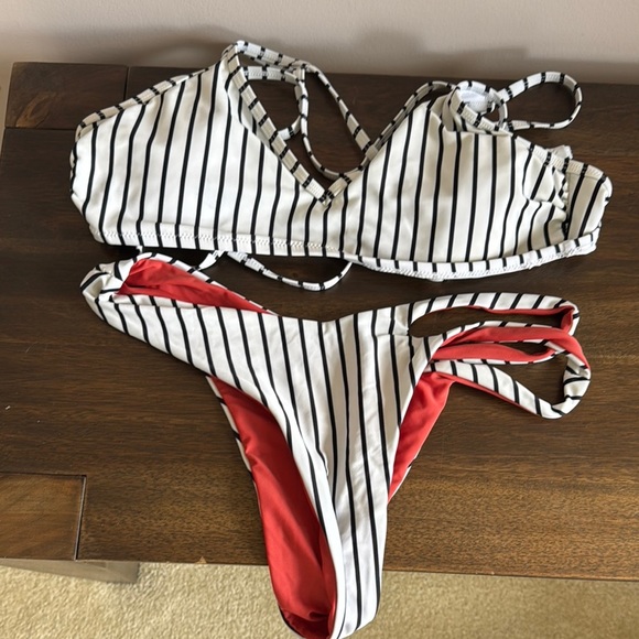 Cupshe Black and White Striped Bikini - Picture 3 of 3